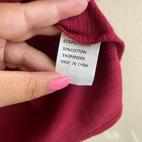 PRETTY GARDEN burgundy long sleeve dress - Picture 8 of 9